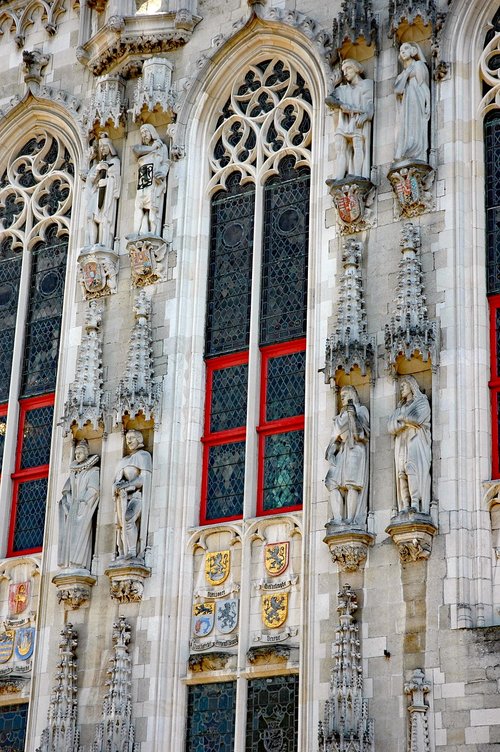 Belgija 2015,  Stadhuis,  Briugė 1376-1420,  Istoriškai,  Lankytinos Vietos,  Fasadas,  Istorinis Centras,  Statyba,  Architektūra