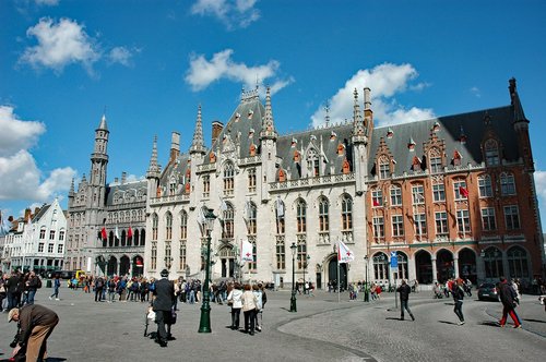 Belgija 2015,  Briugė,  Provinciaal Hof 1921,  Istorinis Centras,  Architektūra,  Statyba,  Fasadas,  Lankytinos Vietos