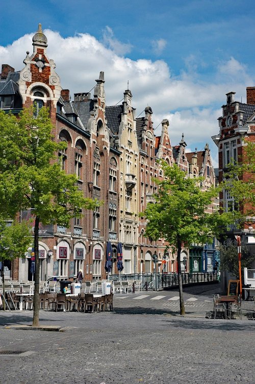 Belgija 2015,  Gent,  Flandrija,  Istorinis Senamiestis,  Marketplace,  Dangus,  Debesys