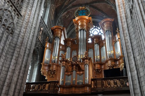 Belgija,  Mons,  Bažnyčia,  Organų,  Muzika,  Instrumentas,  Vargonai