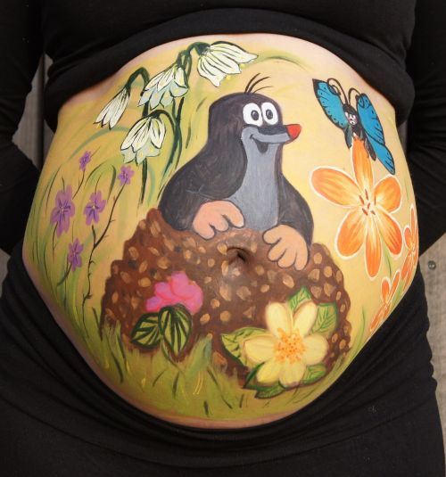 Bellypaint,  Pilvo Dažymas,  Nėščia,  Kūdikis,  Molas,  Gėlės,  Drugelis,  Kūdikio Dušas,  Dovana