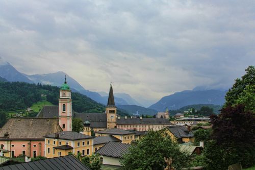 Berchtesgaden,  Debesys,  Dangus,  Namai,  Kalnai,  Debesuotumas,  Debesuota,  Kraštovaizdis