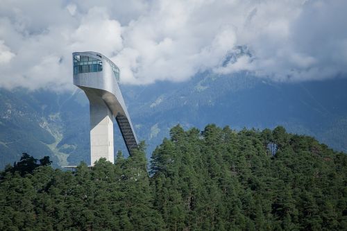 Bergiselschanze, Skischprungschanze, Bergisel, Olimpija, Innsbruck, Tyrol, Austria, Kalnas, Alpių, Kalnai, Slidinėjimas