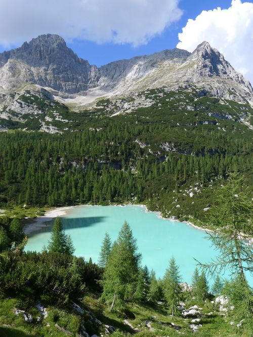 Bergsee, Sorapis Ežeras - South Tyrol, Turkis Vanduo, Gamtos Kraštovaizdis