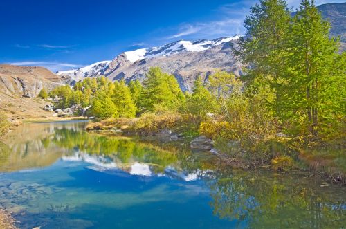 Bergsee, Ruduo, Veidrodis, Zermatt, Žygis, Alpių, Grindjisee