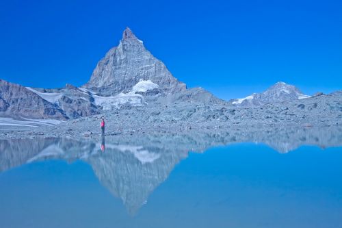Bergsee, Veidrodis, Zermatt, Matterhorn, Mėlynas, Vandens Spieglung, Aukšti Kalnai, Vakaro Valanda