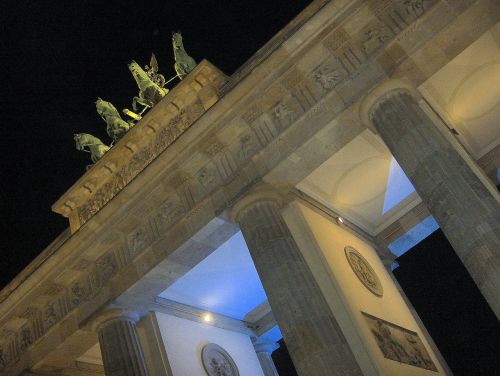 Berlynas, Brandenburgo Vartai, Architektūra, Paminklas, Reichstagas, Naktis, Statula