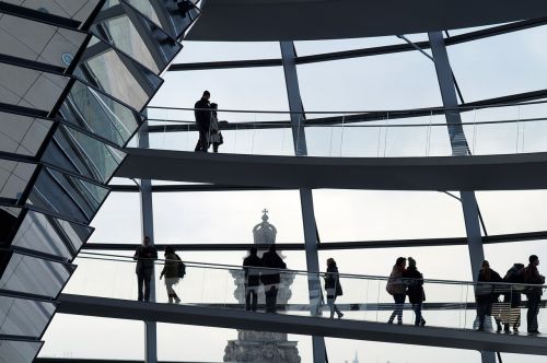Berlynas, Reichstagas, Žmonės, Siluetas, Veidrodis