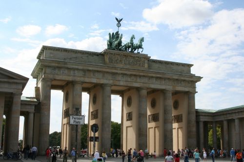Berlynas, Brandenburgo Vartai, Quadriga, Orientyras, Tikslas, Kapitalas, Vokietija, Brandenburg, Pastatas, Dangus