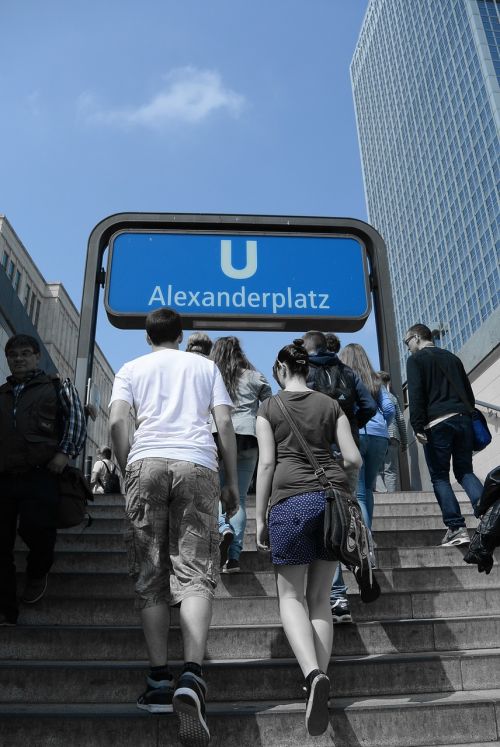 Berlynas, Alexanderplatz, Vokietija, Metro, Atsiradimas, Laiptai, Žmogus