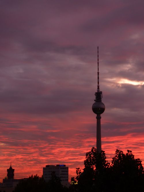 Berlynas, Tv Bokštas, Saulėlydis, Miestas, Vokietija