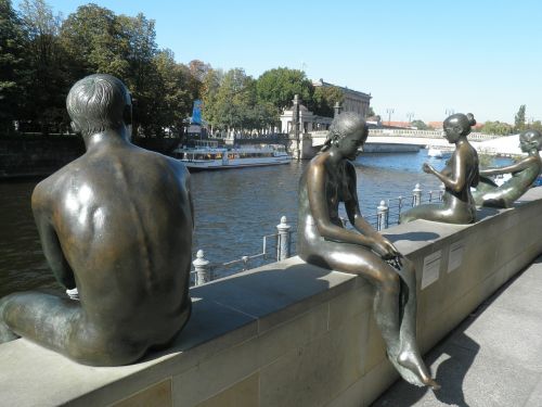 Berlynas, Vaizdas, Upė, Šurprizas, Skulptūra