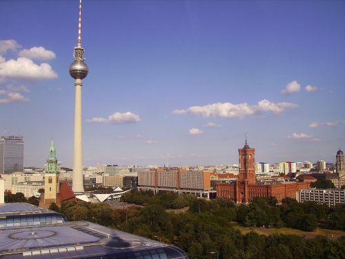 Berlynas, Vokietija, Miestas, Pastatai, Miesto, Miestai, Dangus, Debesys, Pavasaris, Vasara, Architektūra, Bokštas, Lauke