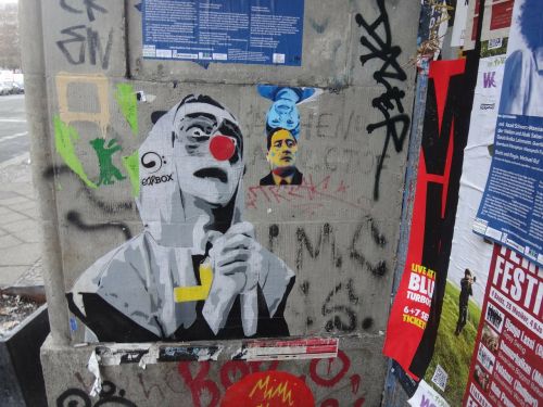 Berlynas, Graff, Grafiti, Kreuzberg, Klounas, Veidas