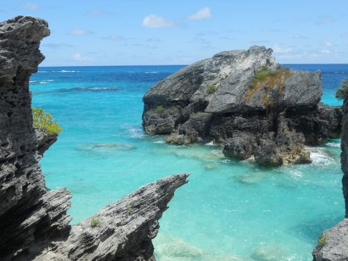 Bermudai, Mėlynas, Vanduo, Akmenys