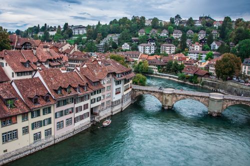 Bern, Šveicarija, Upė, Tiltas, Stogas