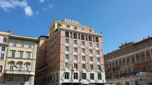 Bernini, Namai, Viešbutis, Roma, Pastatas, Architektūra, Italy, Fasadas