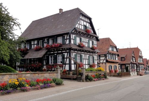 Betschdorf, Alsace, Sodybos, Medienos Rėmai, Kelias, Gatvė, France, Istorinis