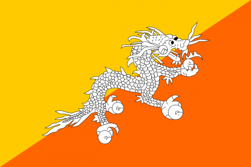 Butanas, Vėliava, Nacionalinis, Asija, Šalis, Tauta, Simbolis, Bhutanese, Nemokama Vektorinė Grafika