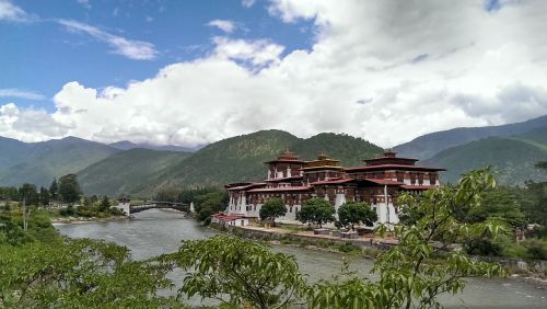 Butanas, Punakha Dzong, Asija, Kelionė, Punakha, Dzong, Orientyras, Pastatas, Upė