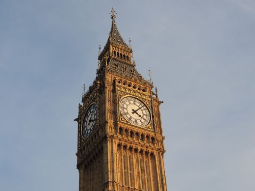 Didysis Benas, Laikrodis, Bokštas, Londonas, Anglija, Šviesa