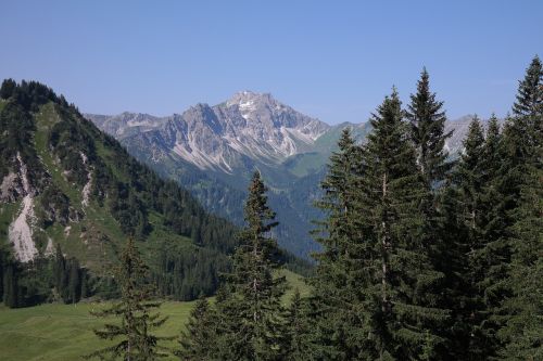 Dideli Nykščiai, Panorama, Alpių, Allgäu Alpės, Žygiai, Idilija, Perspektyva