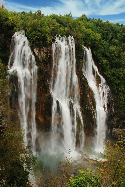 Didelis Krioklys, Plitvice, Kozjak Ežeras, Kroatija, Vanduo, Miškas, Gamta