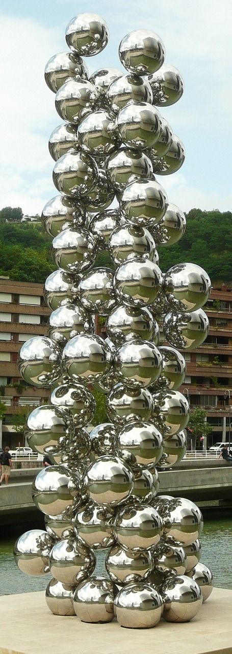 Bilbao, Rutuliai, Guggenheimas, Menas, Meno Kūriniai, Abstraktus, Atspindys, Veidrodis