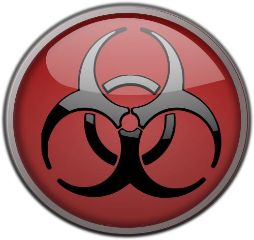 Biohazard, Užterštas, Toksiškas, Pavojus, Blizgus, Simbolis, Įspėjimas, Užteršimas, Nemokama Vektorinė Grafika