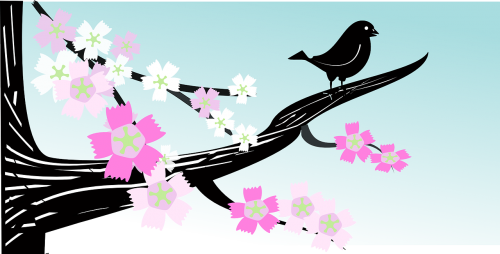 Paukštis, Filialas, Gėlė, Pavasaris, Medis, Šakelė, Žvirblis, Giesmininkas, Nemokama Vektorinė Grafika
