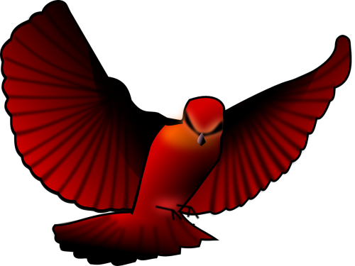 Paukštis, Raudona, Sparnai, Nemokama Vektorinė Grafika