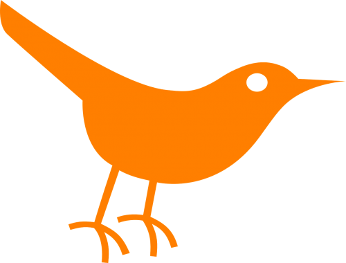 Paukštis, Twitter, Oranžinė, Žvirblis, Balandis, Balandis, Nemokama Vektorinė Grafika