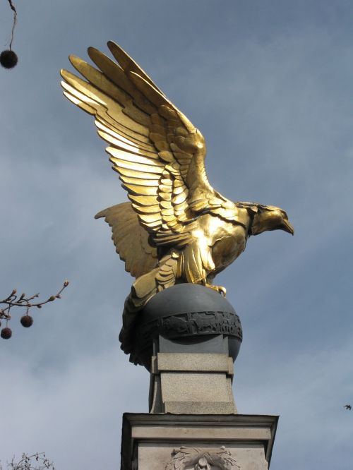 Paukštis, Statula, Auksas, Londonas, Anglija, Jungtinė Karalystė
