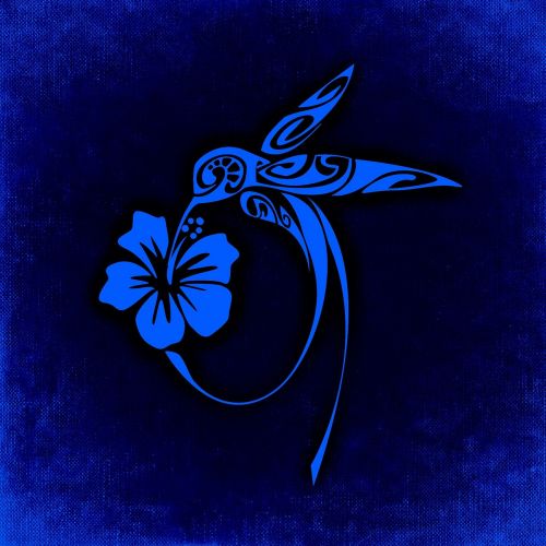 Paukštis, Gėlė, Fonas, Mėlynas, Šviesus