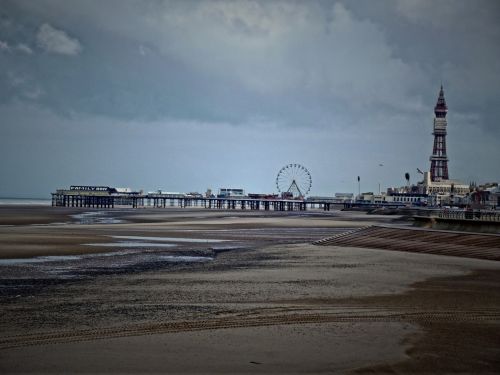 Blackpool,  Centrinis,  Prieplauka,  Bokštas,  Debesys,  Papludimys,  Smėlis,  Vanduo,  Paukščiai,  Blackpool & Nbsp,  Bokštas,  Dangus,  Blackpool Centrinis Prieplauka Ir Bokštas