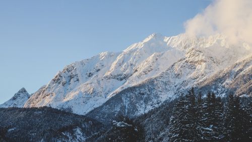 Mėlynas, Dangus, Kalnas, Slėnis, Sniegas, Žiema, Šaltas, Gamta