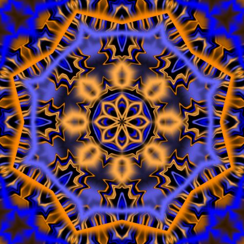 Kaleidoskopas,  Abstraktus,  Mėlynas,  Oranžinė,  Mėlynas Ir Oranžinis Kaleidoskopas