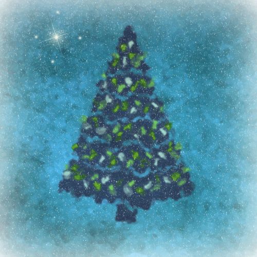 Kalėdos,  Xmas,  Medis,  Kalėdos & Nbsp,  Medis,  Meno,  Impressionistinis,  Mėlynas,  Mėlynas Impressionistinis Medis