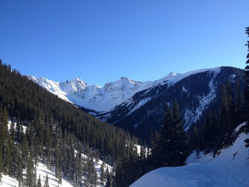 Mėlynas Dangus, Kalnai, Žiema, Sniegas, Smailės, Pušys, Alpių, Vaizdingas, Colorado