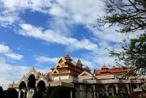 Mėlynas Dangus, Muziejus, Bagan, Mianmaras, Burma, Mandalėjos Padalijimas, Dangus, Debesys, Mėlynas, Pastatas, Kultūra, Kultūros Pastatas