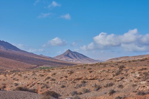 Mėlynas Dangus, Dykuma, Kalnas, Wölke, Saulė, Lava, Ugnikalnio Sala, Fuerteventura