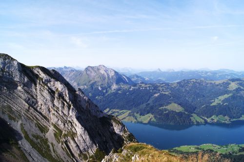 Bokas Mattli, Šveicarija, Alpių, Kalnai, Ežeras, Wägitalersee, Canton Of Schwyz, Schinberg