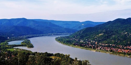 Vandens Telkinys,  Pobūdį,  Vengrija,  Dunojaus,  Upė,  Panoraminis,  Nė Vienas Asmuo
