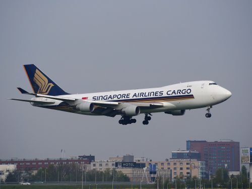 Boeing 747,  Jumbo Jet,  Singapūras,  Kroviniai,  Lėktuvas,  Orlaivis,  Nusileidimas,  Oro Uostas,  Schiphol