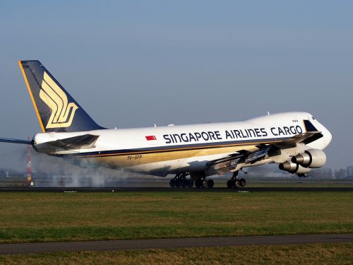 Boeing 747,  Jumbo Jet,  Singapūras,  Kroviniai,  Lėktuvas,  Orlaivis,  Nusileidimas,  Oro Uostas