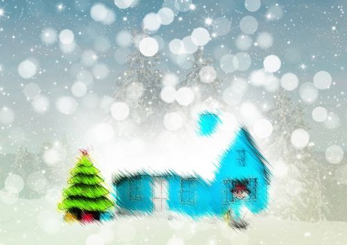 Bokeh, Namai, Kalėdų Eglutė, Sniego Žmogus, Kalėdos, Kalėdų Laikas, Lichtreflex, Šviesa, Atvirukas, Puikus, Atmosfera, Kalėdų Motyvas, Adventas