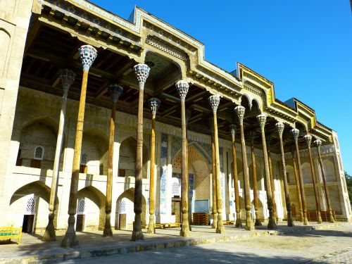 Bolo Hauz, Mečetė, Stulpelis, Medžio Drožinėjimas, Bukhara, Uzbekistanas