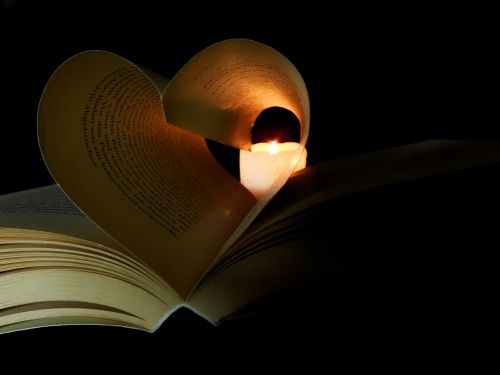 Knyga, Skaityti, Literatūra, Mokytis, Tekstas, Šrifto, Puslapis, Širdis, Meilė, Popierius, Žvakė