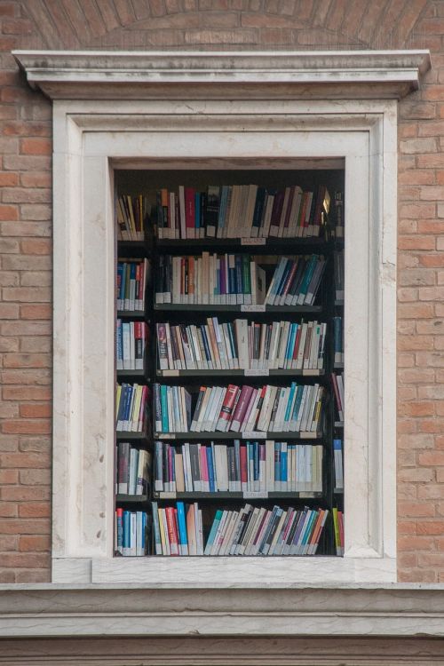 Knygų Lentyna, Architektūra, Biblioteka, Namai, Lentyna, Langas, Fasadas, Pastatas, Plyta, Italy, Ravenna