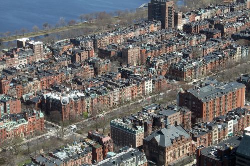 Bostonas, Vaizdas Iš Viršaus, Miestas, Miesto, Viršuje, Namai